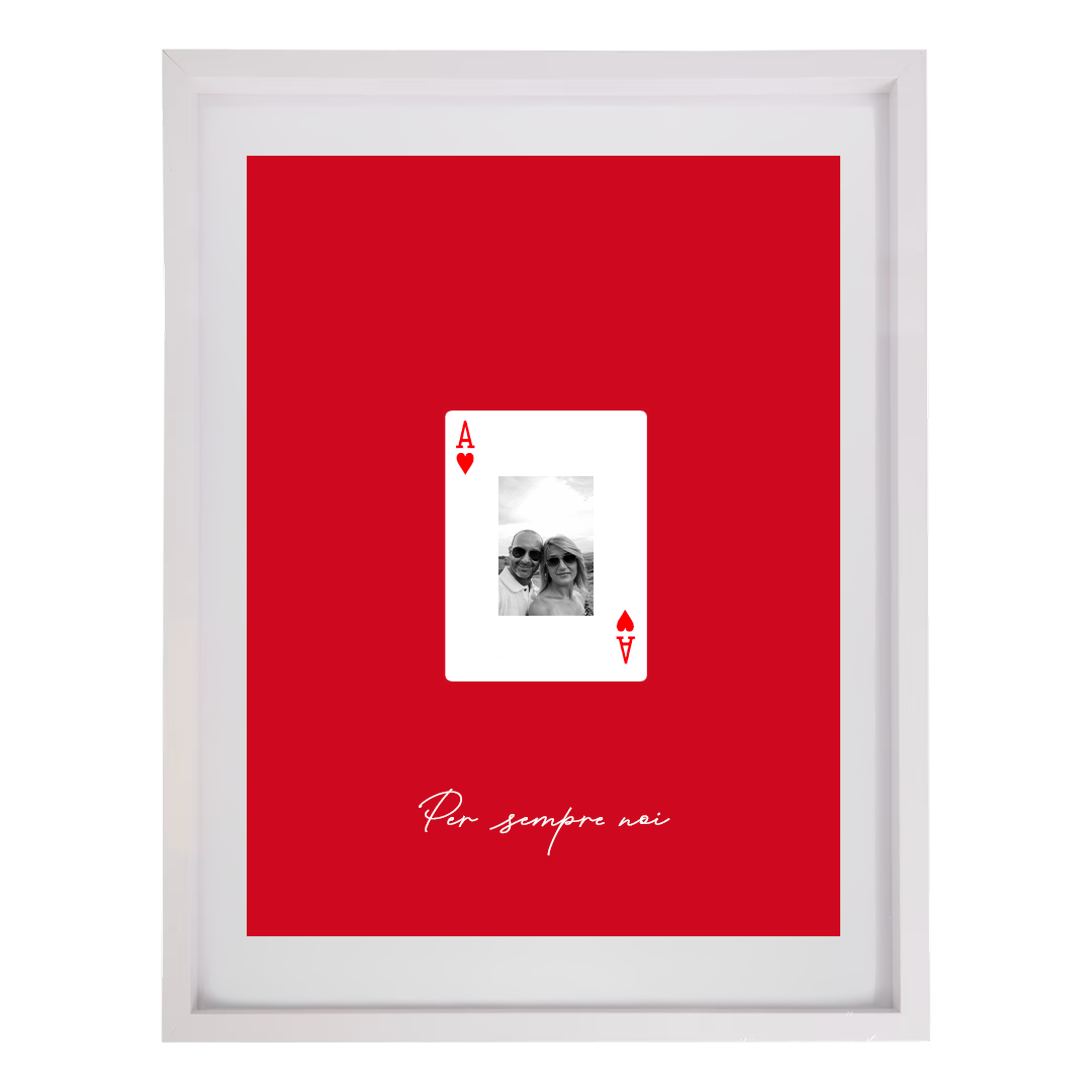 Cornice Asso Di Cuori 30x40 Foto & Dedica Personalizzata